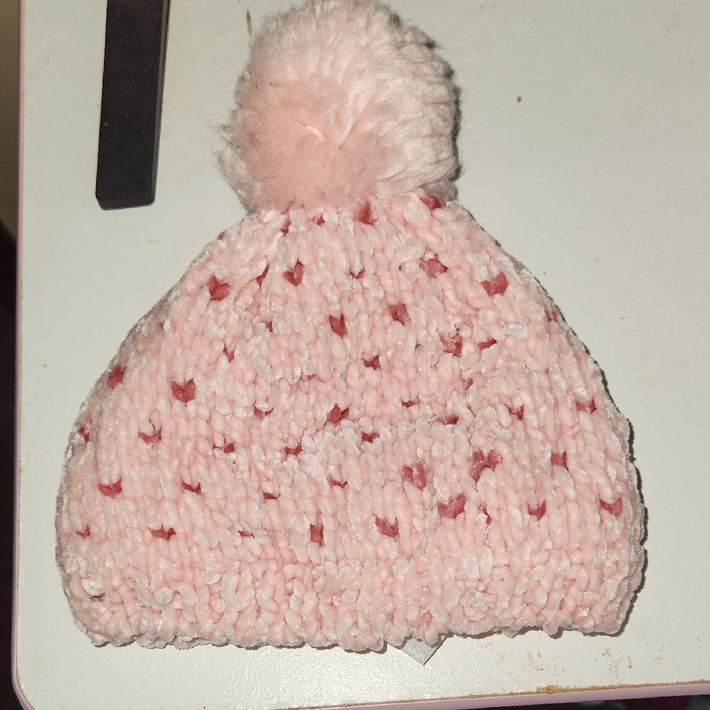 Carter's Pink Knit Pom-Pom Hat